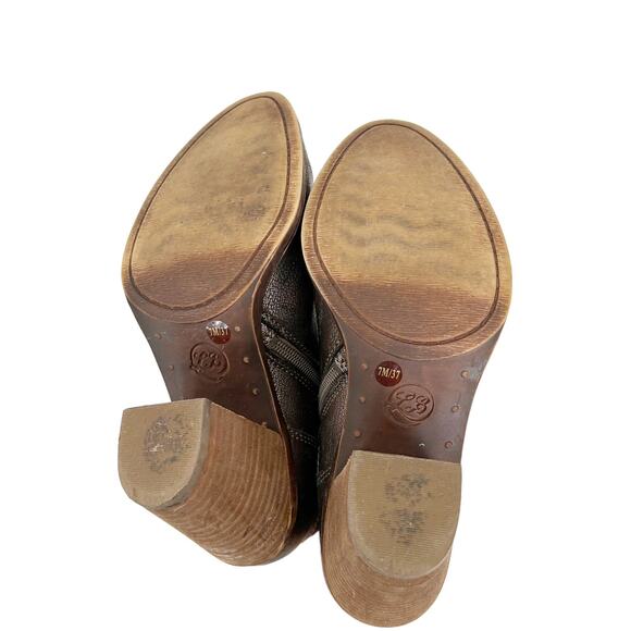 Lucky Brand Bronze Metallic Leather Booties Sz 7 - Picture 7 of 11